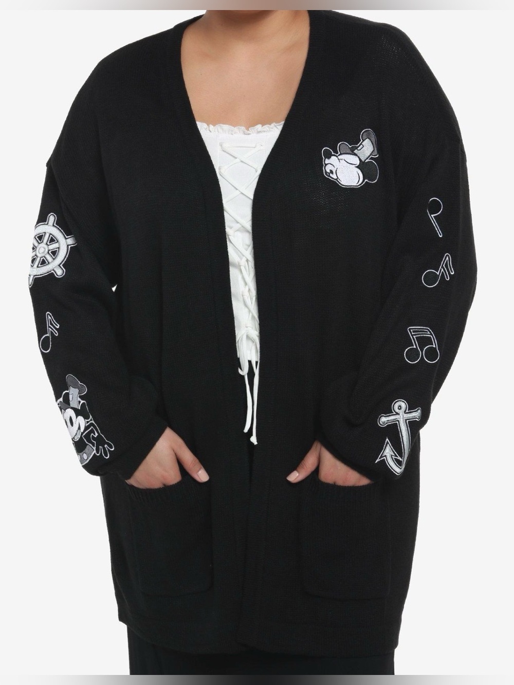 Her Universe Disney Mickey steamboat Willie icons open from cardigan size 5X